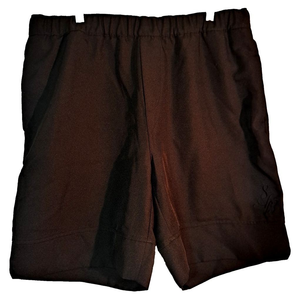 H&M Mens Large Canvas Shorts Embrodiery Pull on Black